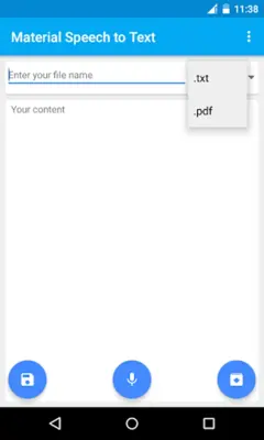 Material Speech to Text android App screenshot 2
